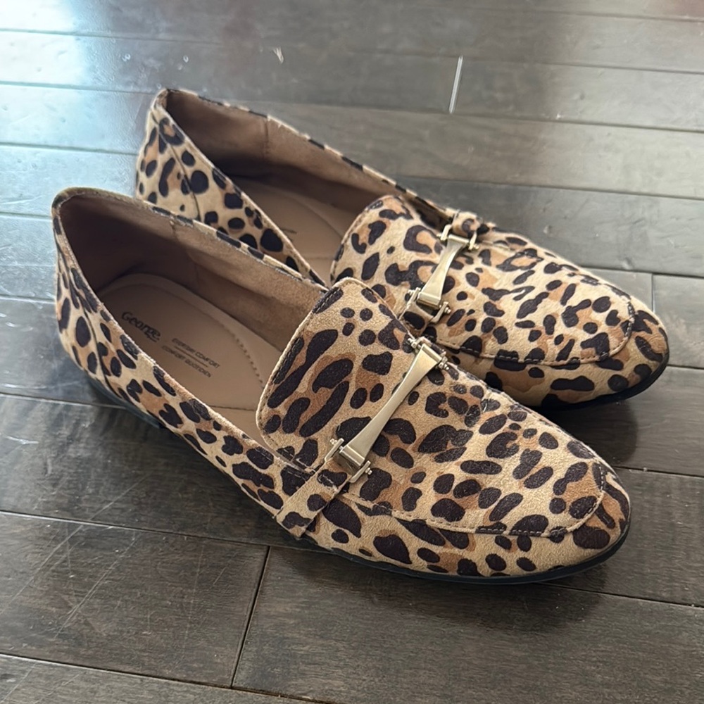 George Leopard Print Loafers